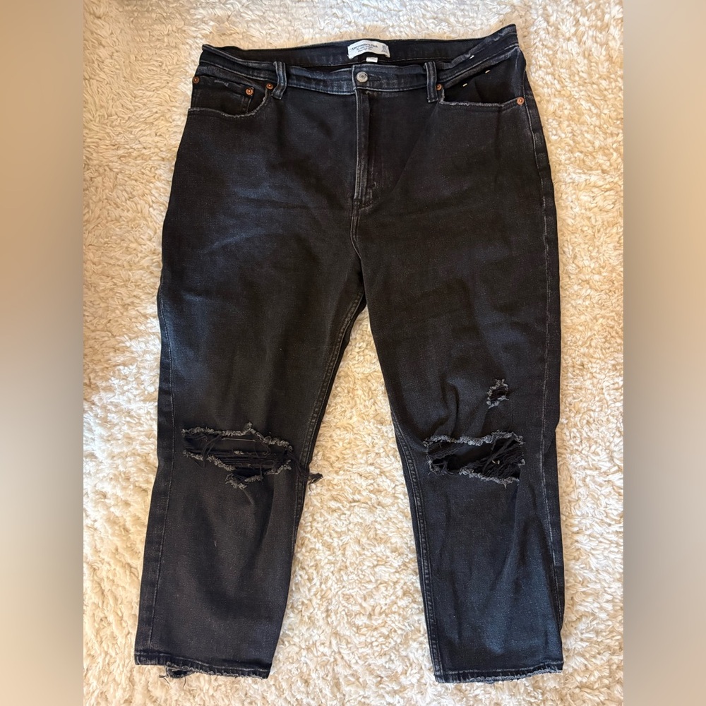 Abercrombie & Fitch Black Straight Leg Jeans